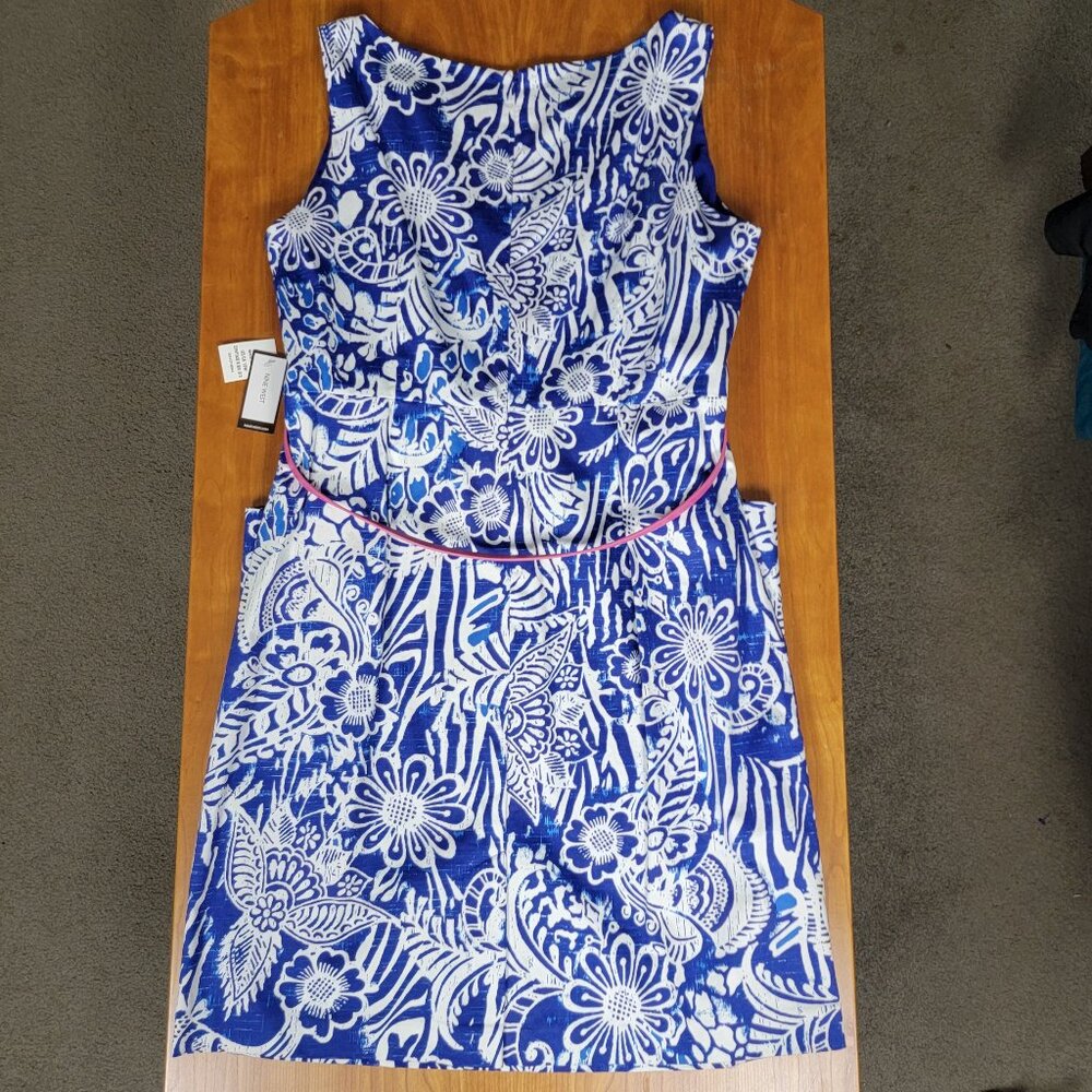 NWT Nine West Blue Riviera Combo Floral Sheath Dress With Pockets - 18W - Picture 5 of 12